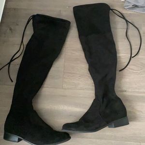 Black knee high boots